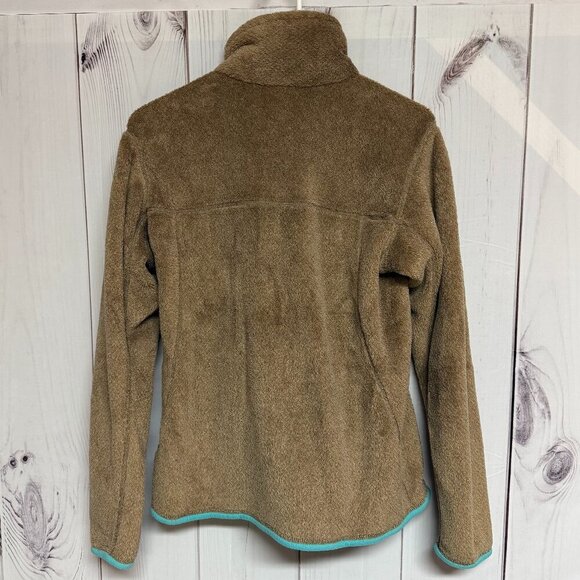 Patagonia Women’s Re-Tool Snap-T Pullover Medium Tan Aqua Trim EUC - Picture 3 of 9